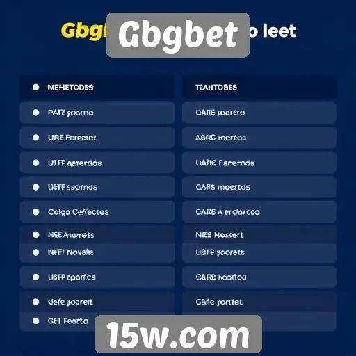 Comparação de métodos de pagamento no Gbgbet